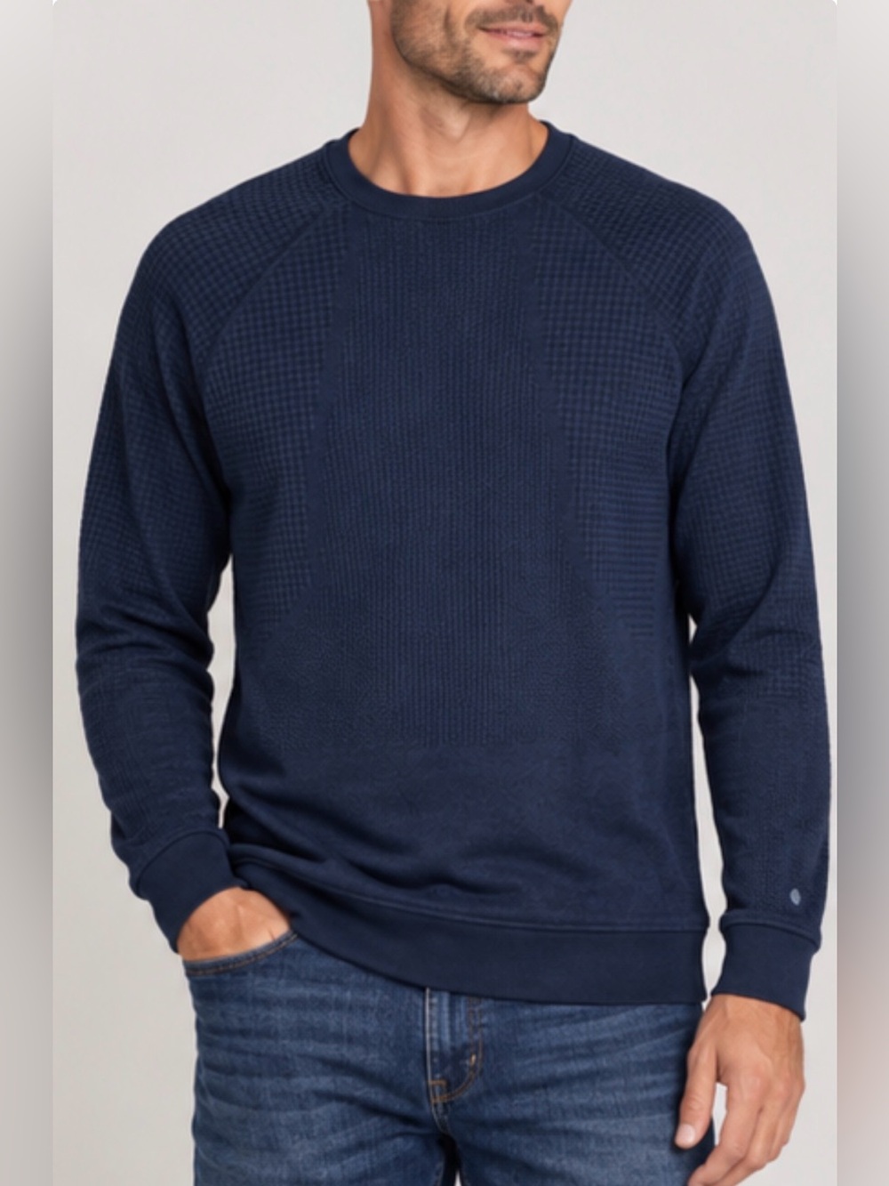 Lululemon Athletica Men's Black Long Sleeve Waffle Textured Shirt Large L